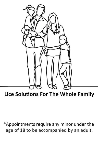 Head lice treatment appointments require any minor under the age of 18 to be accompanied by an adult.